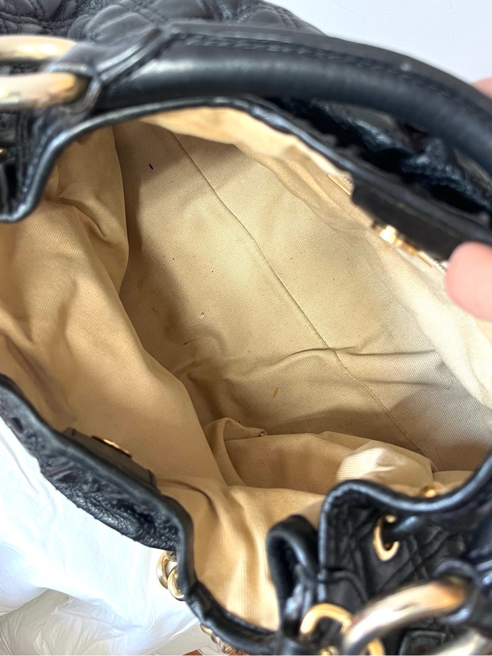 Marc Jacobs Black Quilted Stam Hobo Bag with Gold Chain - Picture 12 of 16